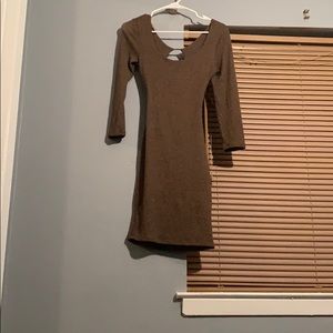 Body con long sleeve dress with open back